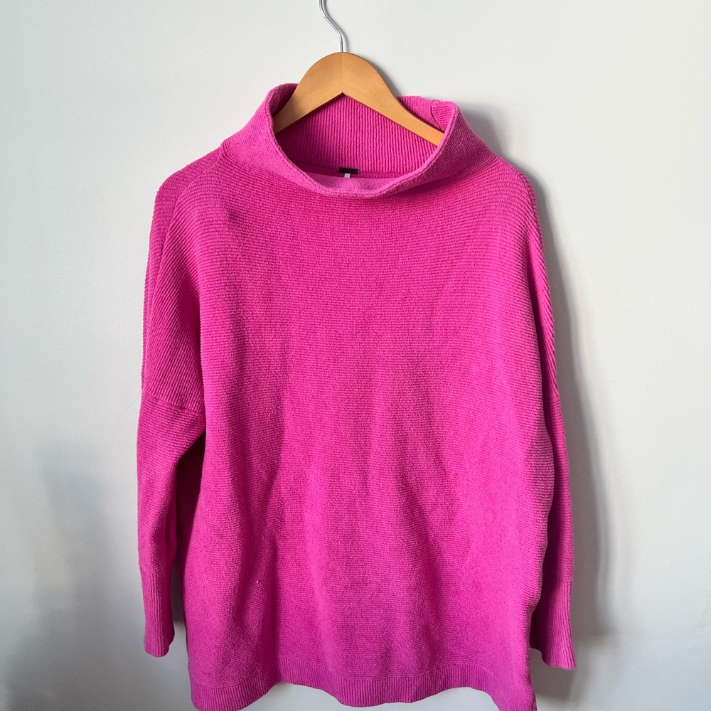 Free People Ottoman Sweater in Electric Pink